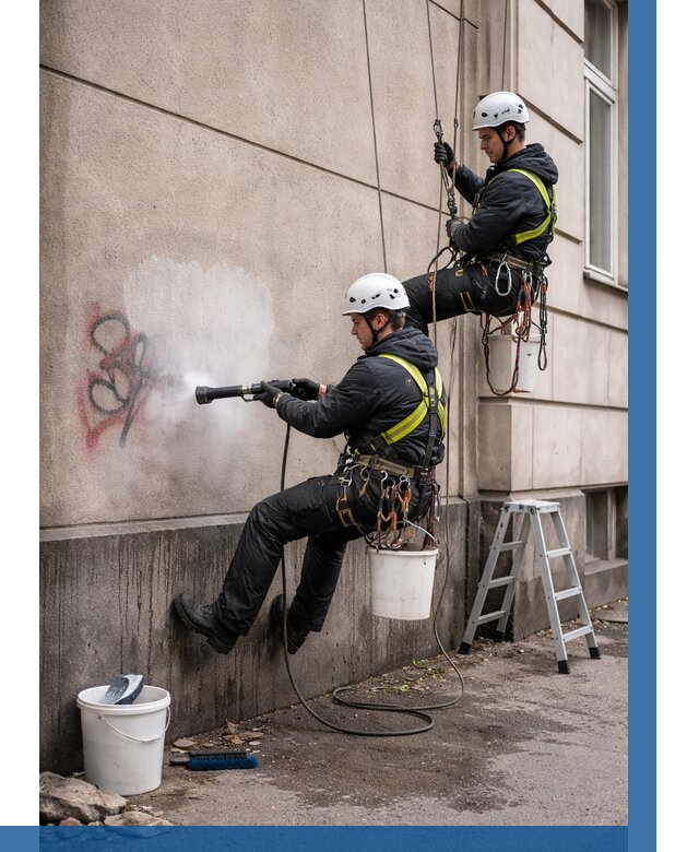 Удаление граффити с фасада в Арзамасе от 4887 р. | ВЫСОТНИК-Рзм