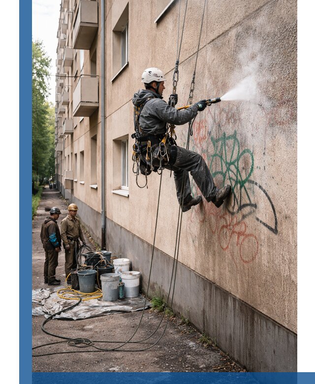 Удаление граффити с фасада в Арзамасе без следов и повреждений