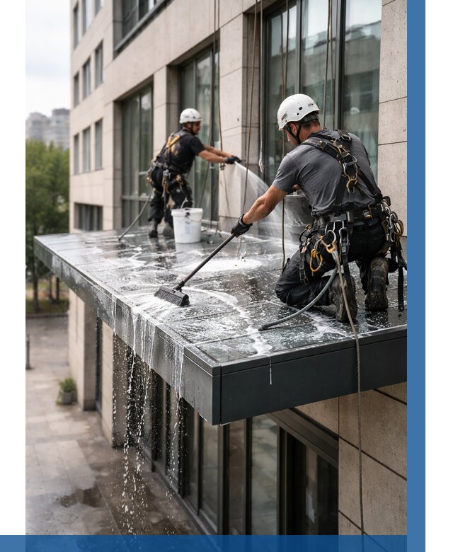 Мойка козырьков и навесов в Арзамасе от 3801 р. | ВЫСОТНИК-Рзм