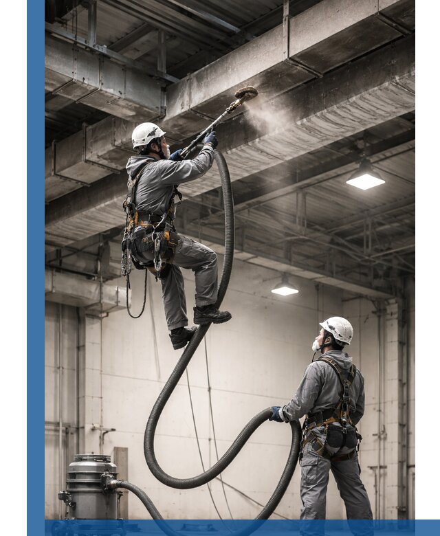 Обеспыливание потолочных конструкций в Арзамасе промышленным альпинизмом