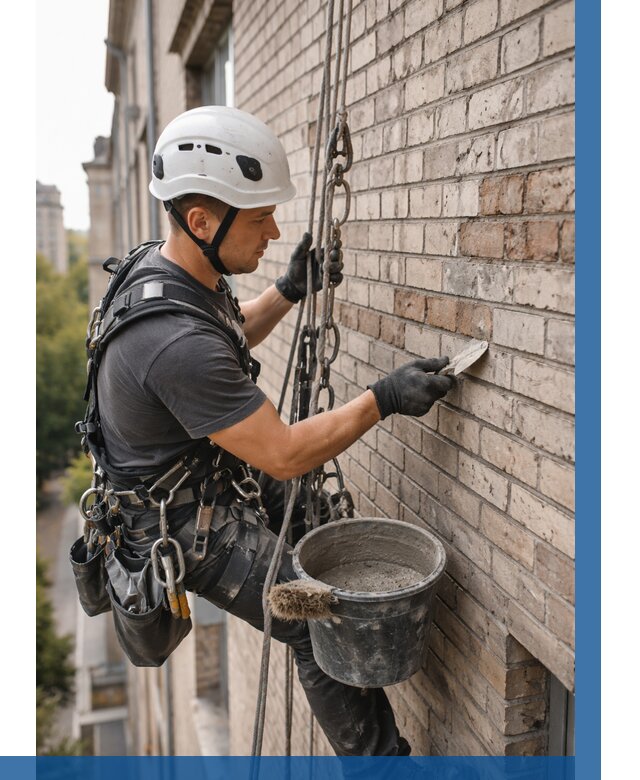 Ремонт кирпичной кладки фасада в Арзамасе от 1955 р. | ВЫСОТНИК-Рзм