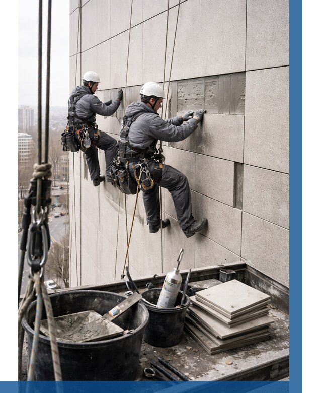 Ремонт фасада из керамогранита в Арзамасе от 2715 р. | ВЫСОТНИК-Рзм