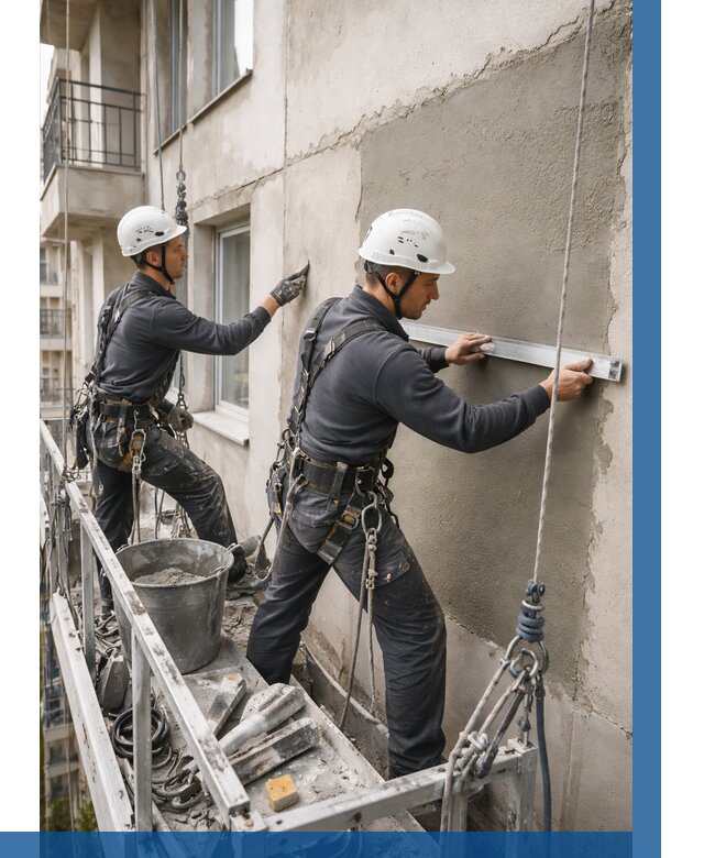 Штукатурка фасада на высоте в Арзамасе от 977 р. | ВЫСОТНИК-Рзм