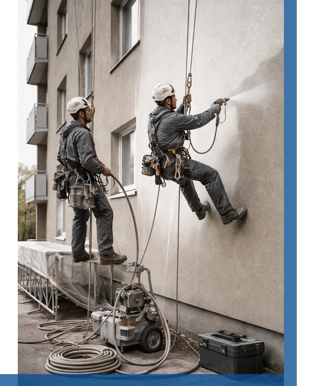 Безвоздушная покраска фасада в Арзамасе от 239 р/м² | ВЫСОТНИК-Рзм