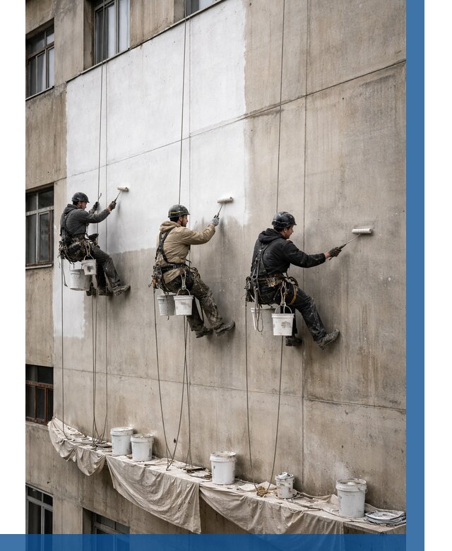 Покраска бетонного фасада в Арзамасе от 380 р за м2 | ВЫСОТНИК-Рзм