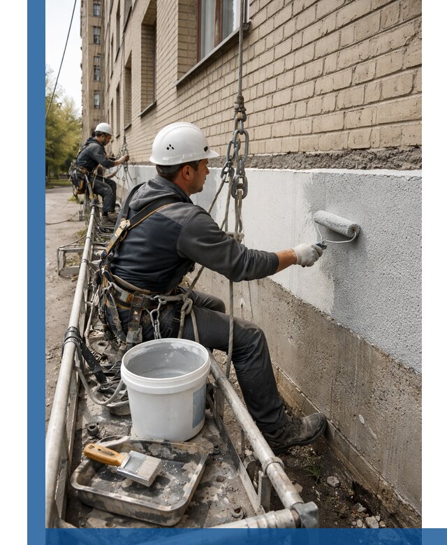 Окраска цоколя здания в Арзамасе профессионально и надежно