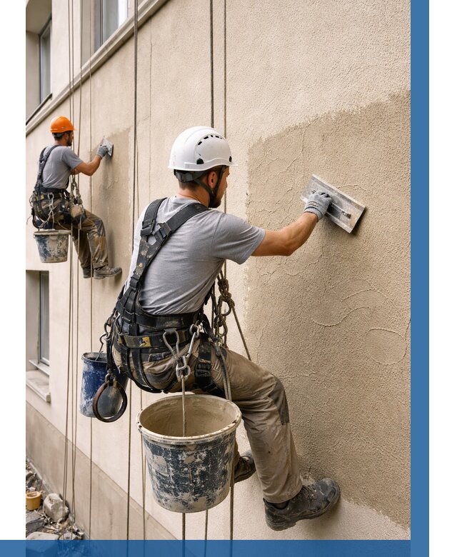 Декоративная штукатурка фасада в Арзамасе от 1303 р. | ВЫСОТНИК-Рзм