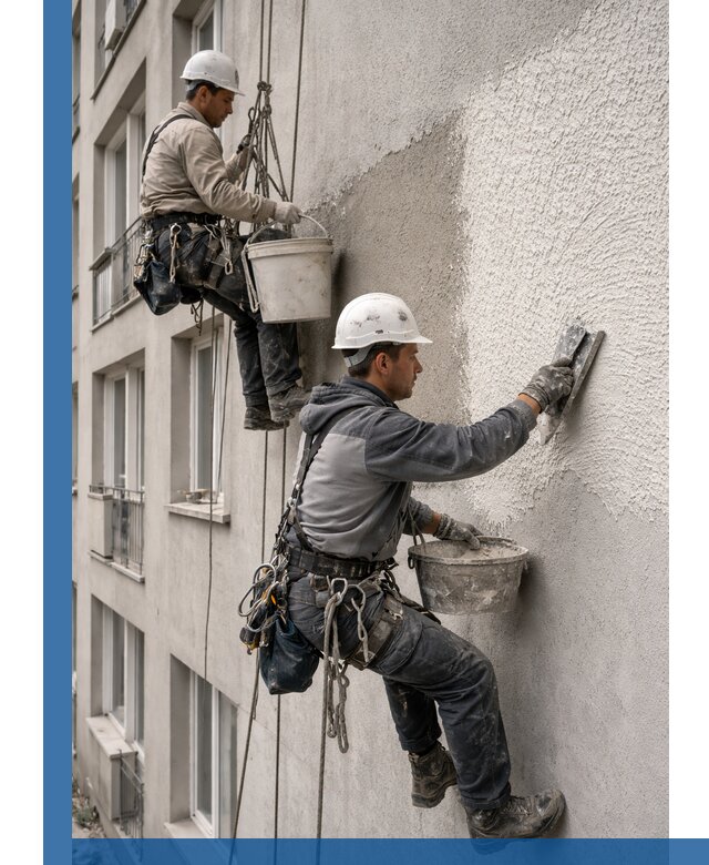 Нанесение декоративной штукатурки короед на фасад в Арзамасе