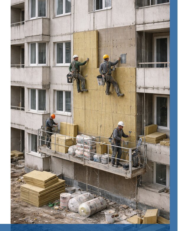 Утепление фасада минватой в Арзамасе от 1629 р. | ВЫСОТНИК-Рзм