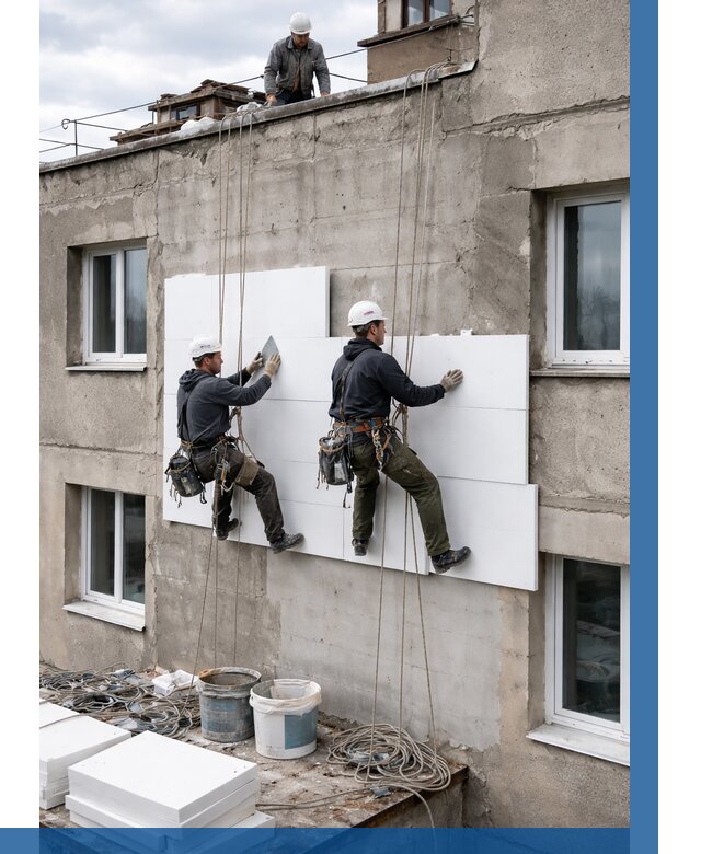 Утепление фасада пенополистиролом в Арзамасе от 1955 р. | ВЫСОТНИК-Рзм