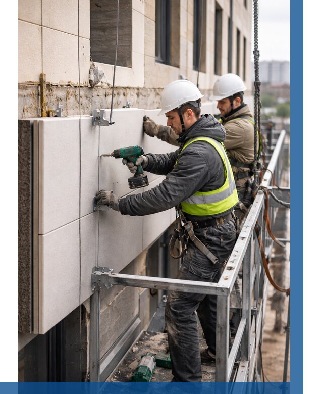 Монтаж фасадных термопанелей в Арзамасе от 1629 р. | ВЫСОТНИК-Рзм