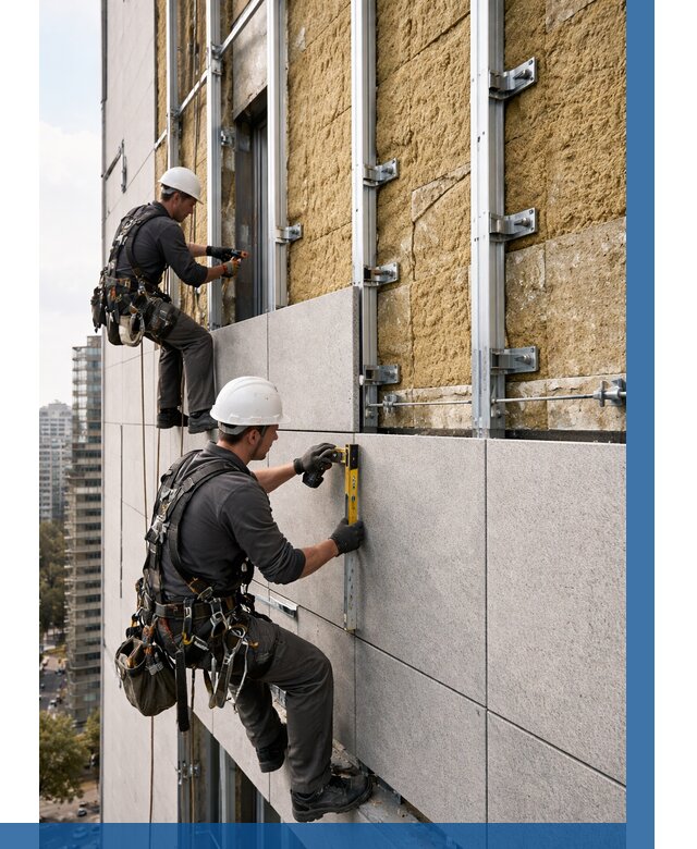 Монтаж вентилируемого фасада в Арзамасе от 3801 р. | ВЫСОТНИК-Рзм