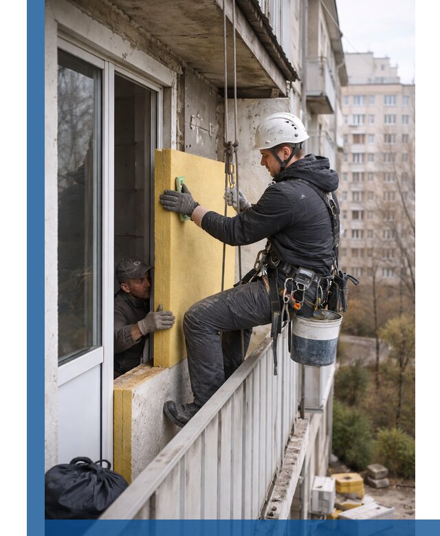 Профессиональное утепление балкона снаружи в Арзамасе под ключ