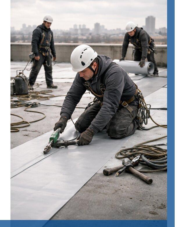 Ремонт мембранной кровли в Арзамасе от 1955 р./м2 | ВЫСОТНИК-Рзм