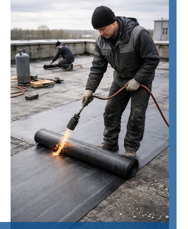 Ремонт наплавляемой кровли в Арзамасе от 760 р. | ВЫСОТНИК-Рзм