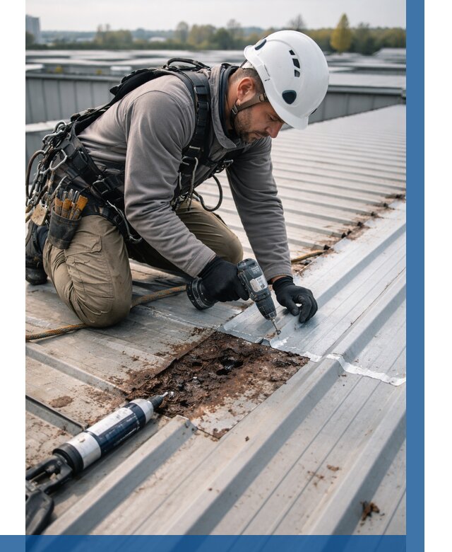 Ремонт профнастила на кровле в Арзамасе от 760 р. | ВЫСОТНИК-Рзм