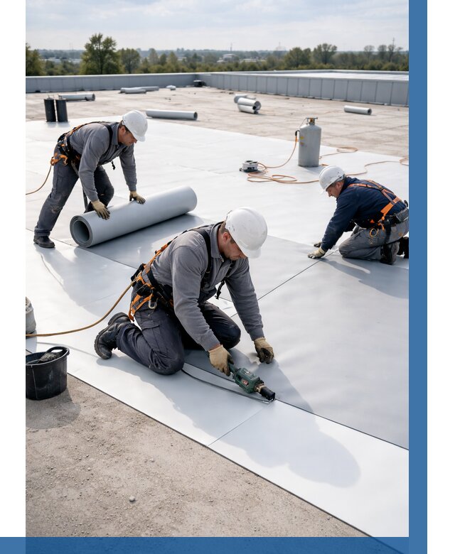 Монтаж мембранной кровли под ключ в Арзамасе от 1303 р. | ВЫСОТНИК-Рзм