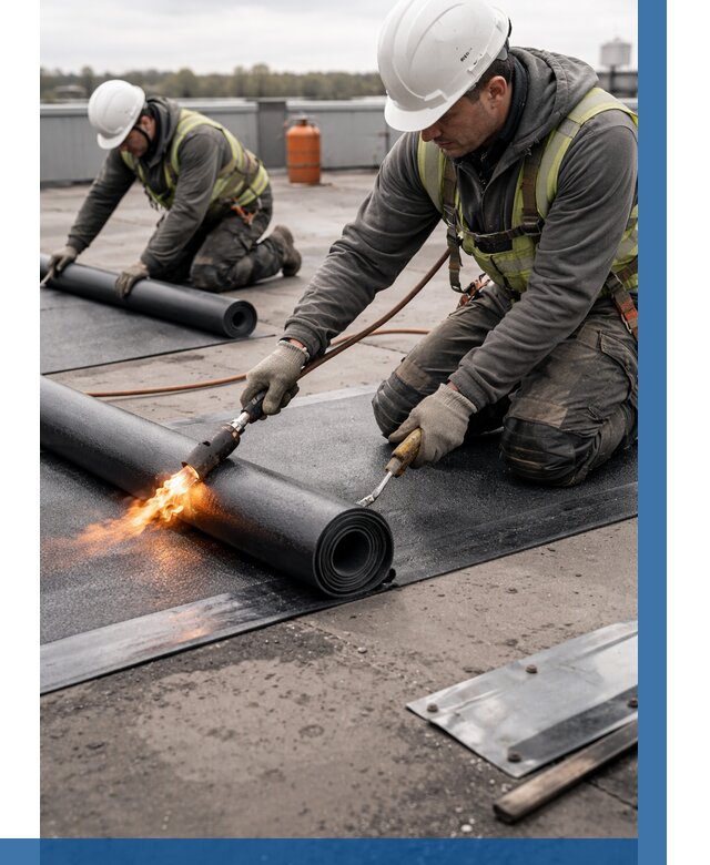 Монтаж наплавляемой кровли в Арзамасе от 923 р. — ВЫСОТНИК-Рзм