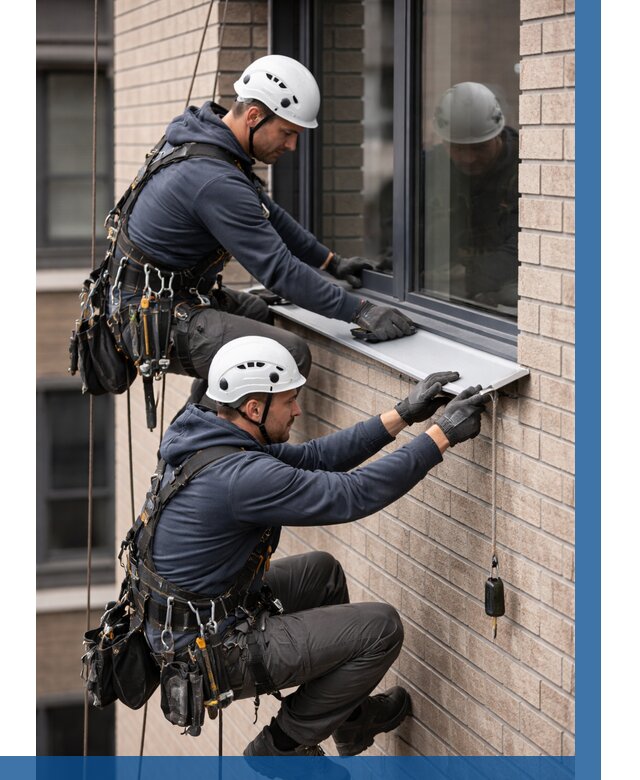 Монтаж оконных отливов под ключ в Арзамасе от 3801 р. | ВЫСОТНИК-Рзм