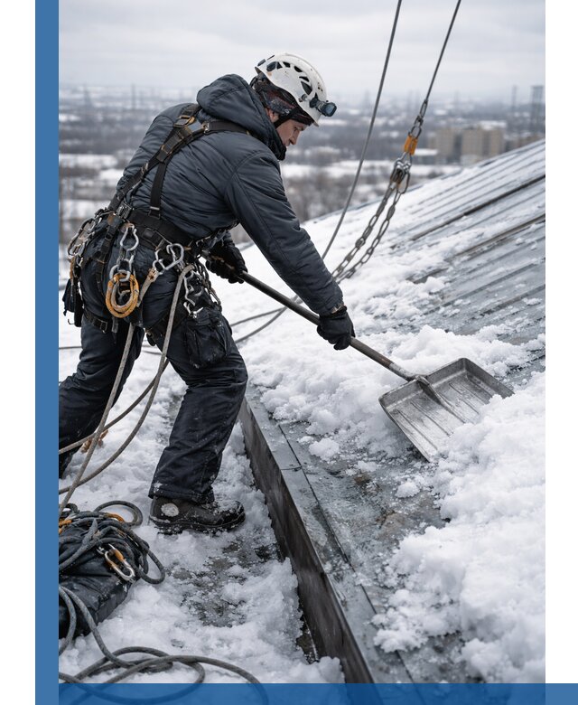 Профессиональная очистка кровли от снега и наледи в Арзамасе