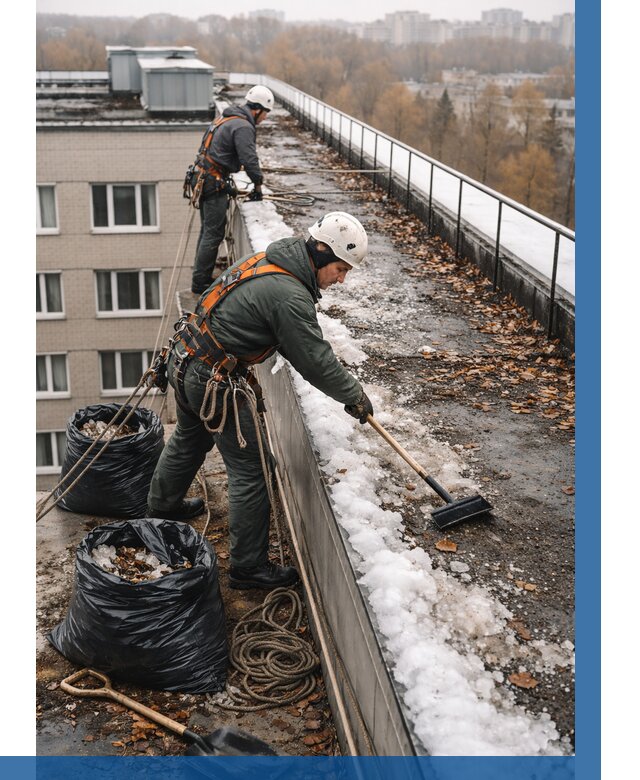 Очистка кровли по периметру в Арзамасе от 597 р. | ВЫСОТНИК-Рзм