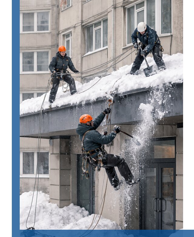 Безопасная очистка навесов от снега в Арзамасе круглогодично