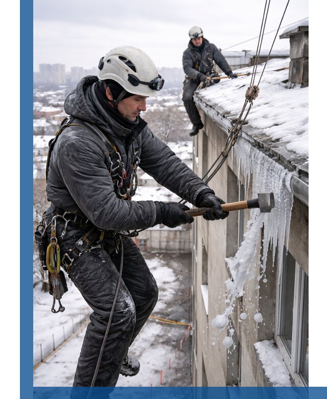 Сбивание и удаление сосулек с крыши в Арзамасе безопасно