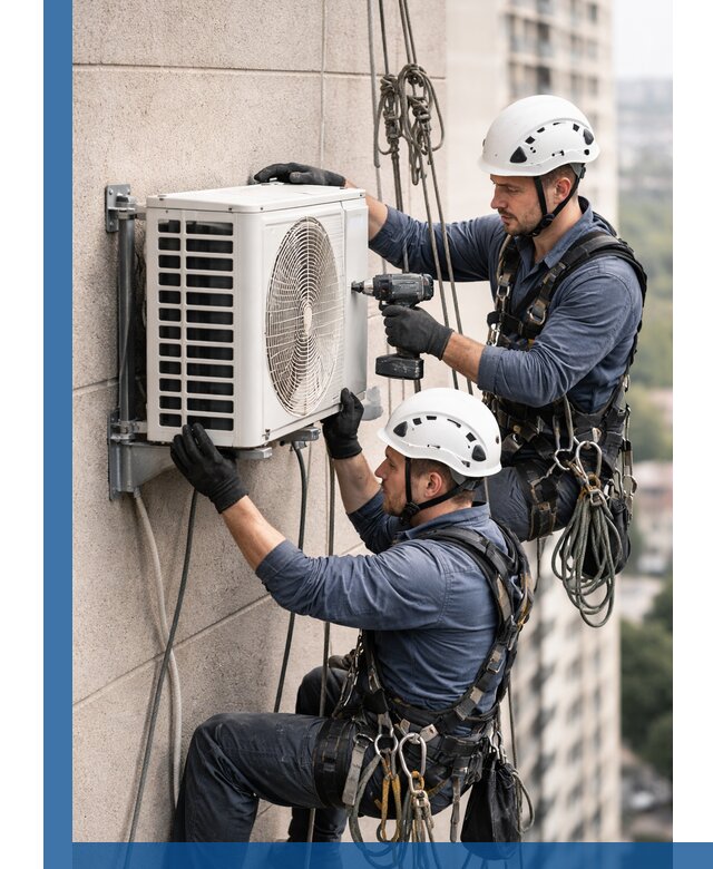 Монтаж внешнего блока кондиционера в Арзамасе установка и крепление