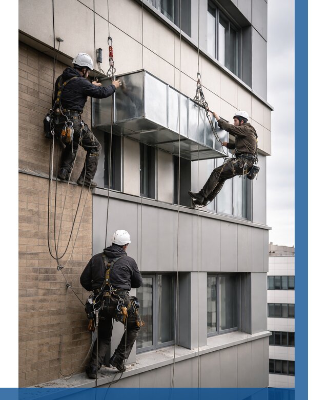 Монтаж воздуховодов на фасаде в Арзамасе от 1629 р. | ВЫСОТНИК-Рзм