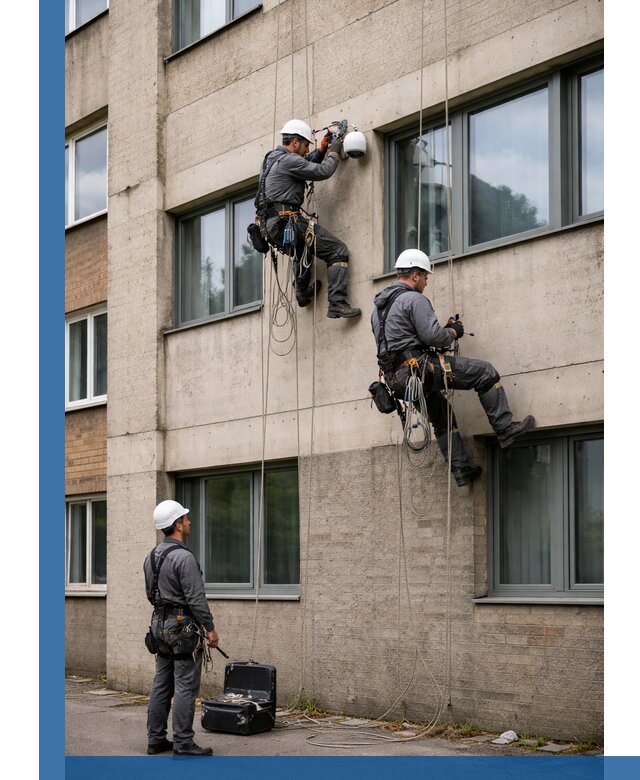 Монтаж фасадных камер видеонаблюдения в Арзамасе под ключ
