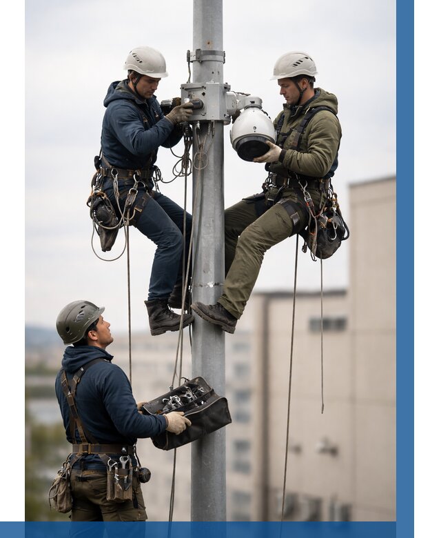 Установка видеокамер на мачте в Арзамасе от 9232 р. | ВЫСОТНИК-Рзм