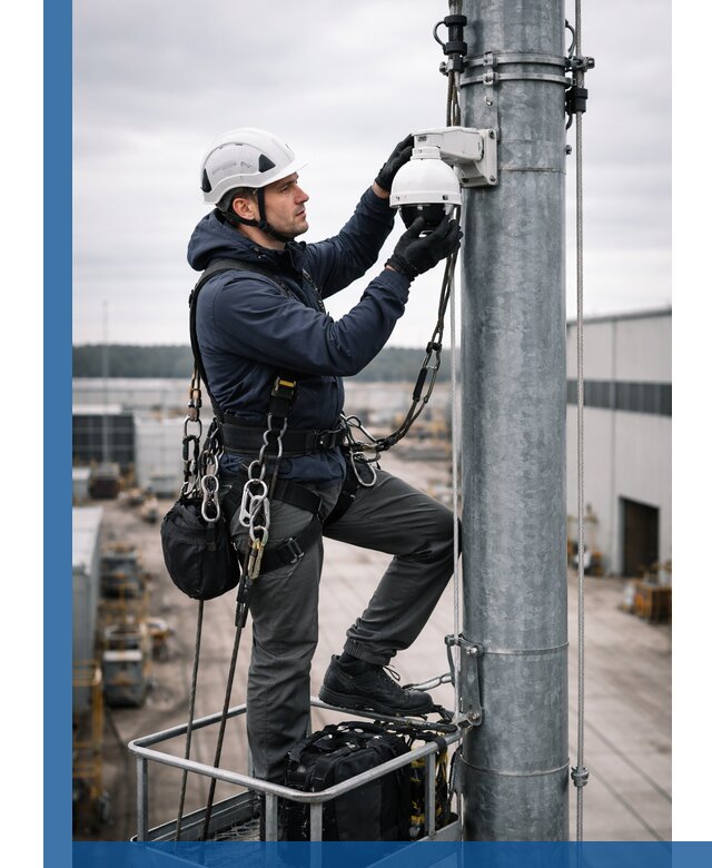 Профессиональная установка видеокамер на мачте в Арзамасе
