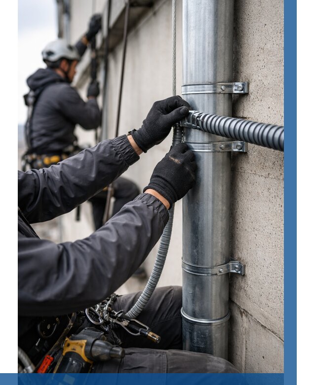 Монтаж гофры для кабеля в Арзамасе от 326 р. | ВЫСОТНИК-Рзм