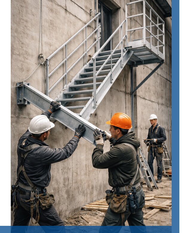 Монтаж металлических лестниц в Арзамасе от 16292 р. | ВЫСОТНИК-Рзм