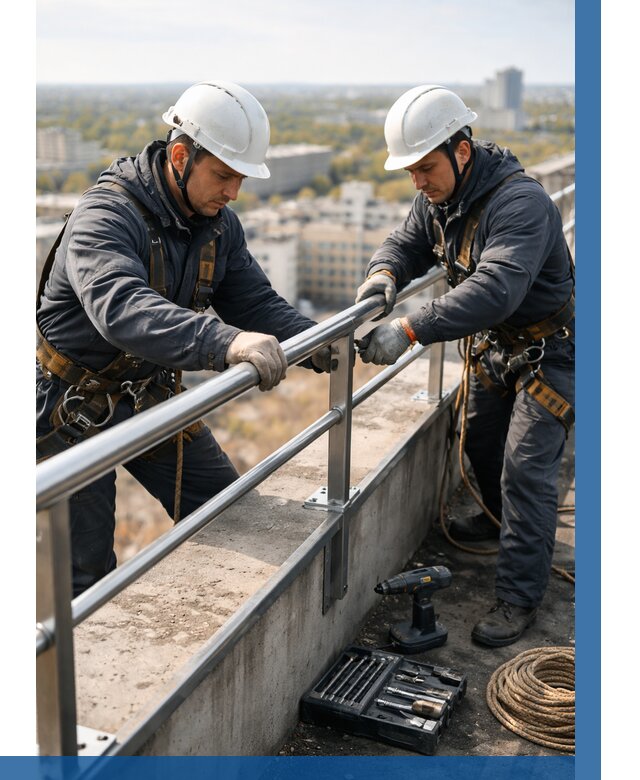 Монтаж перил на высоте в Арзамасе от 2715 р. | ВЫСОТНИК-Рзм