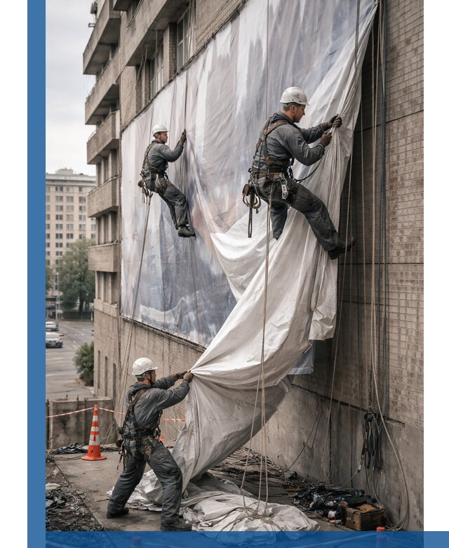 Демонтаж баннеров с фасада в Арзамасе оперативно и безопасно