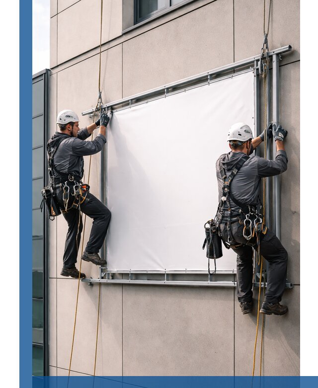 Монтаж наружной рекламной вывески в Арзамасе под ключ