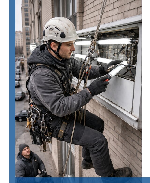 Профессиональная замена ламп в наружной вывеске в Арзамасе