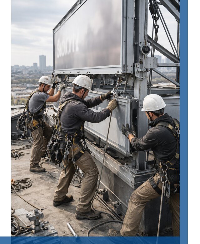 Монтаж крышной рекламной конструкции в Арзамасе от 65166 р.|ВЫСОТНИК-Рзм