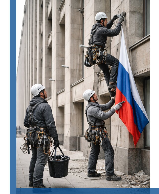 Профессиональная установка флагов на фасаде в Арзамасе