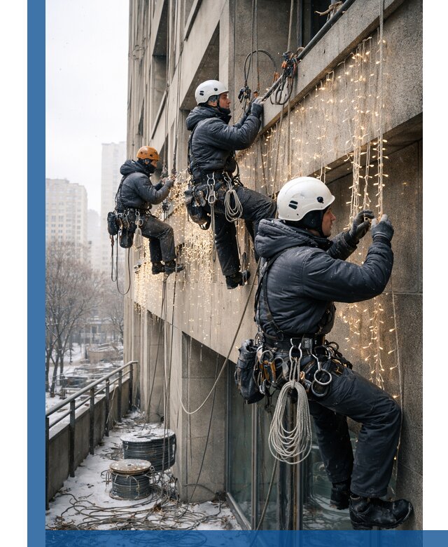 Монтаж новогодней иллюминации и украшение фасадов в Арзамасе