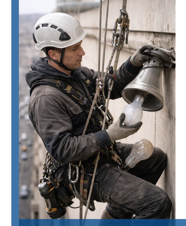 Замена ламп на высоте в Арзамасе профессионально и быстро