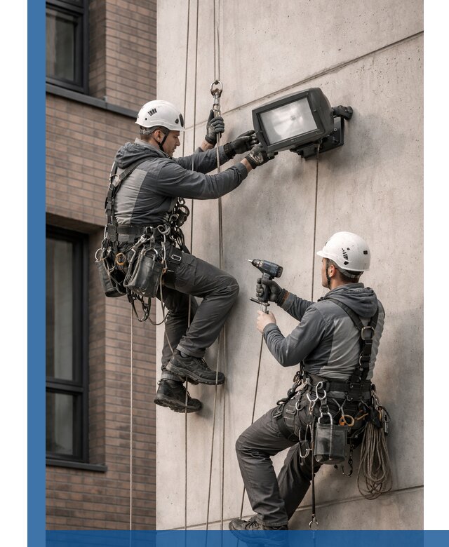 Профессиональный монтаж фасадных прожекторов в Арзамасе под ключ