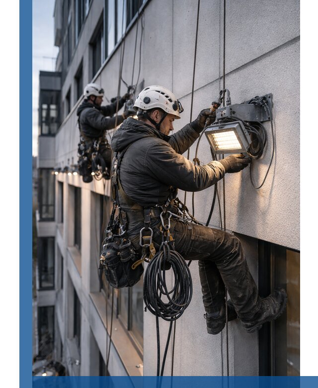 Монтаж фасадного освещения в Арзамасе установка и подключение