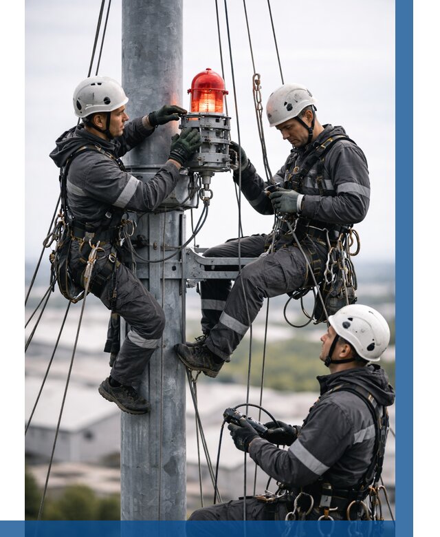 Монтаж заградительных огней в Арзамасе от 9232 р. | ВЫСОТНИК-Рзм