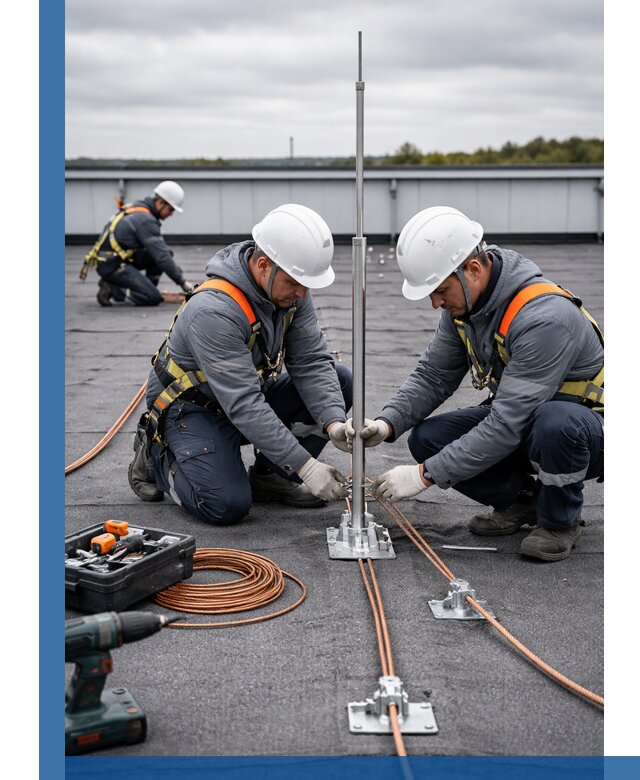 Монтаж молниезащиты на кровле в Арзамасе под ключ с гарантией