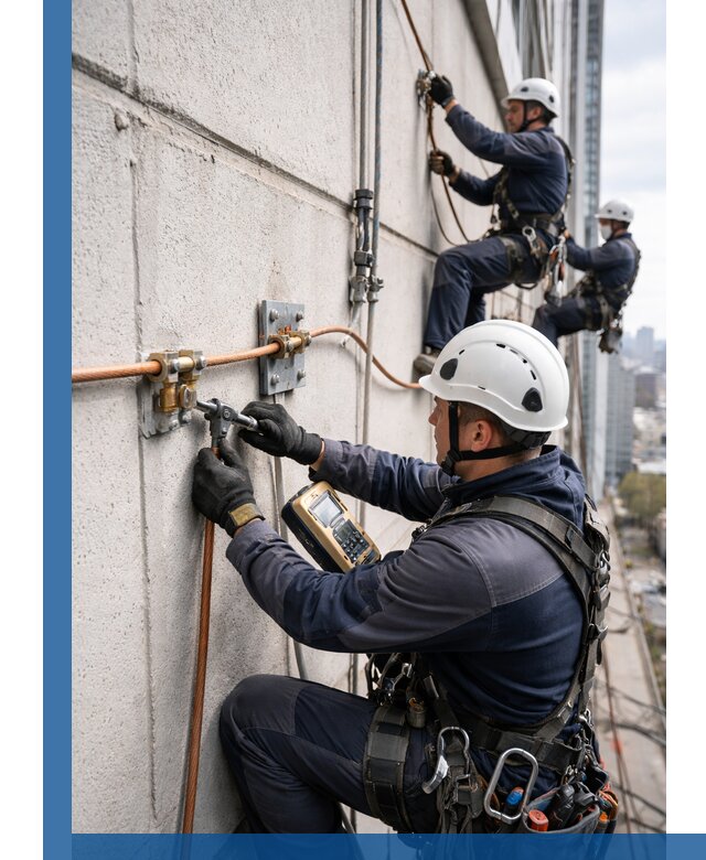 Монтаж системы заземления здания и молниезащиты в Арзамасе