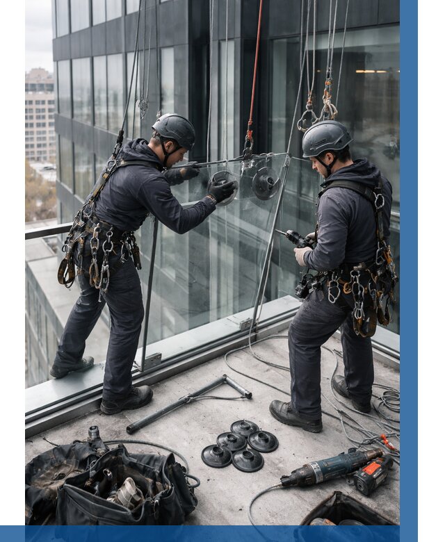 Монтаж стеклянных ограждений в Арзамасе от 2715 р. | ВЫСОТНИК-Рзм