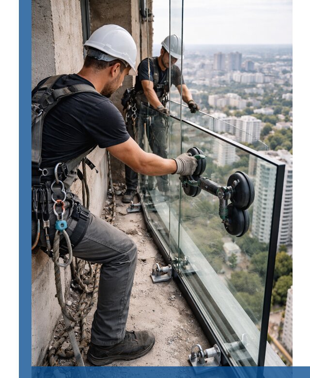 Монтаж стеклянных ограждений под ключ с гарантией в Арзамасе