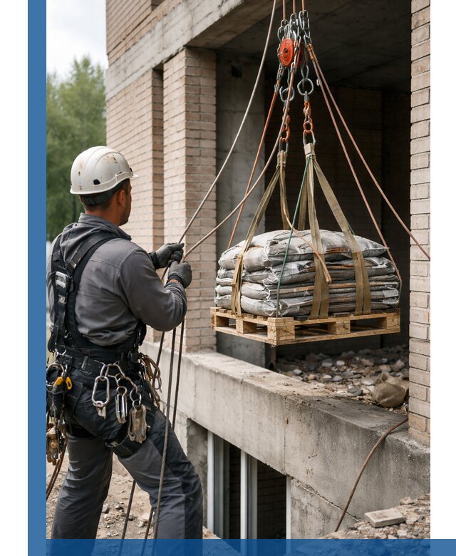 Подъем материалов на этаж веревками в Арзамасе оперативно